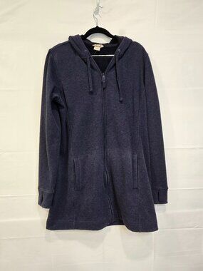 Duluth Trading Zip Up Sweater With Hood Blue Size Large Tall Pockets